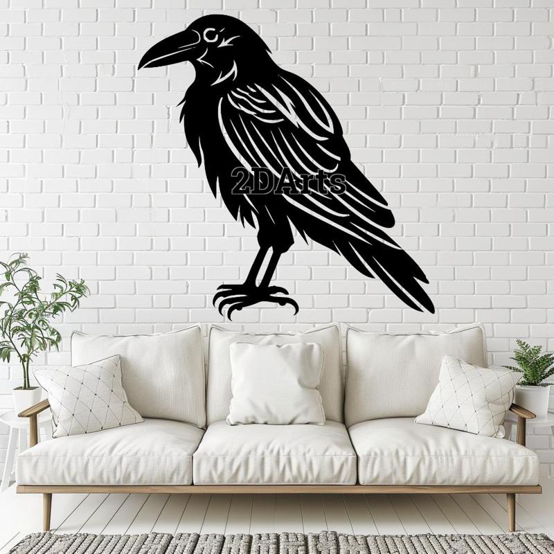 Crow 2D Wall Art/Window Art - Digital STL & SVG File for 3D Printing or Laser Cutting