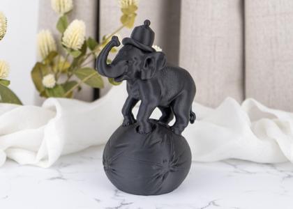 Circus Elephant Figurine - Cute Animal Sculpture