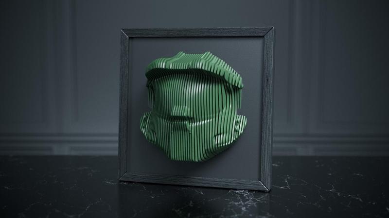 Master Chief Layered Wall Art — 3D Printable Halo Wall Decor for Gaming Room