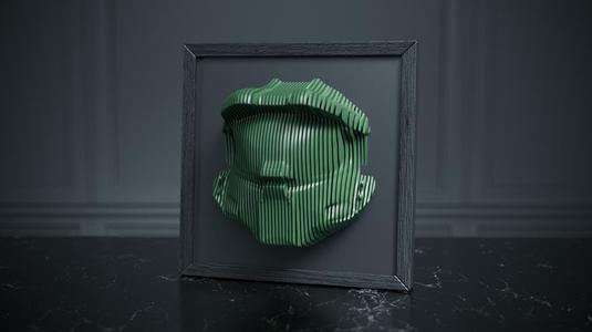 Master Chief Layered Wall Art — 3D Printable Halo Wall Decor for Gaming Room