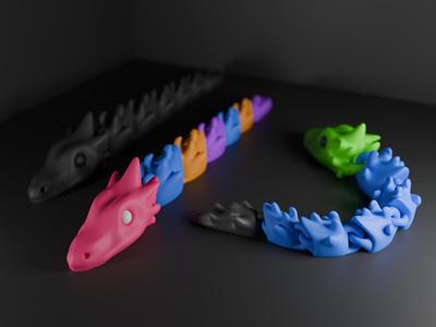 Flexi Dragon – Articulated + Keychain Option