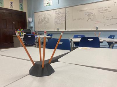 Classroom table pencil holders -- at-a-glance classroom management!