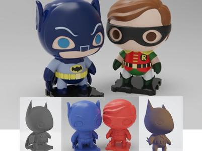 Q-cute Marvel Avengers, 60s, 80s, and Modern Batman & Robin keychain figurine 3D print model