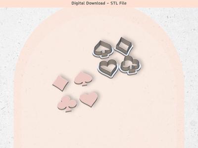 Poker Clay Cutter for Polymer Clay | Digital STL File | Clay Tools | 5 Sizes Clay Cutters