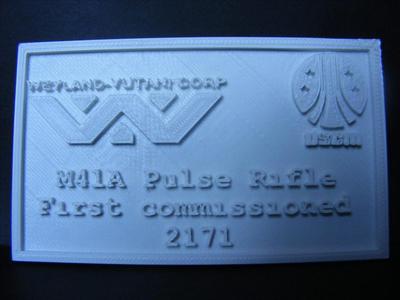 M41A Pulse Rifle - Display plaque