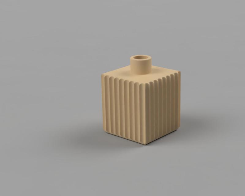 Square vase with indentations