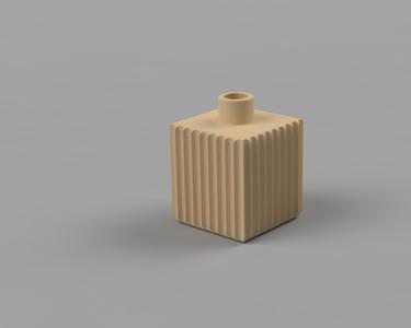 Square vase with indentations