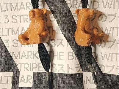 Sitting Bear Drawstring Hoodie Beads 