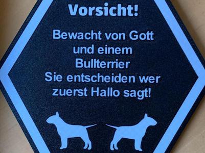 Warning Sign Bull Terrier – Caution at Entrance