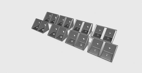 3060 Eckverbinder Corner Bracket M8 M6 M5 M4 in 3mm and 4mm