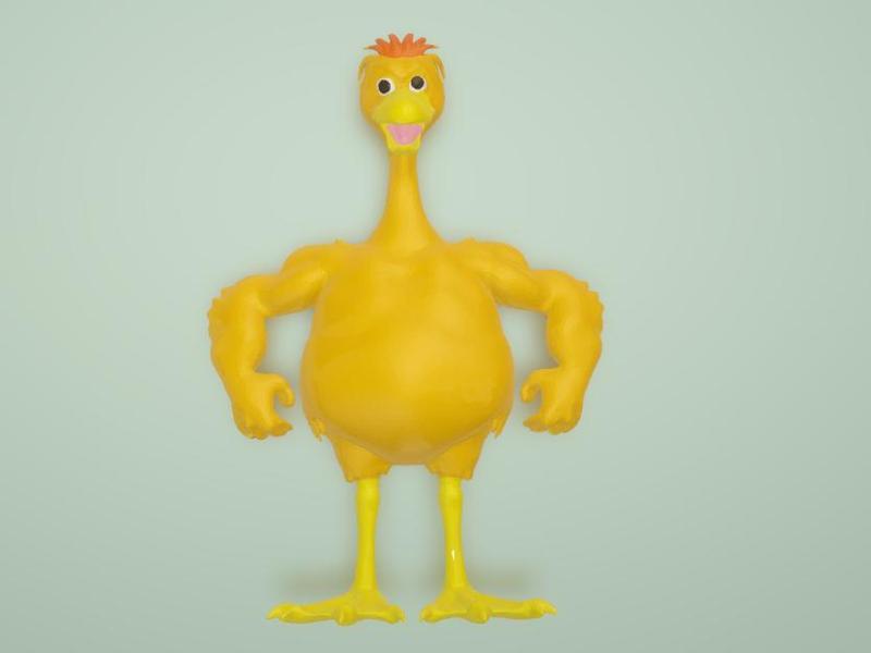 Goose with Buff Arms Honk and Flex