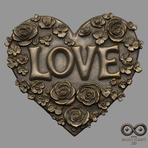 Blossom of Love Relief STL file for 3d printing or CNC 3D print model