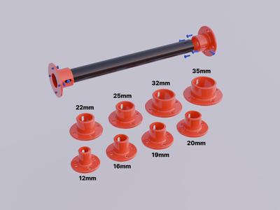 Rod holder flange set (eight sizes)