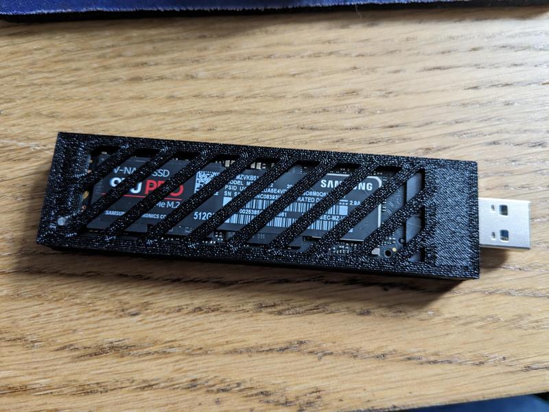 Case for USB to M.2 NVME SSD adapter (updated with cap!)