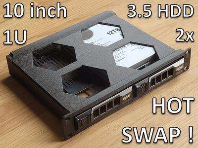 10 inch Rack 1U : 2 x 3.5 inch HDD - HOT SWAP !