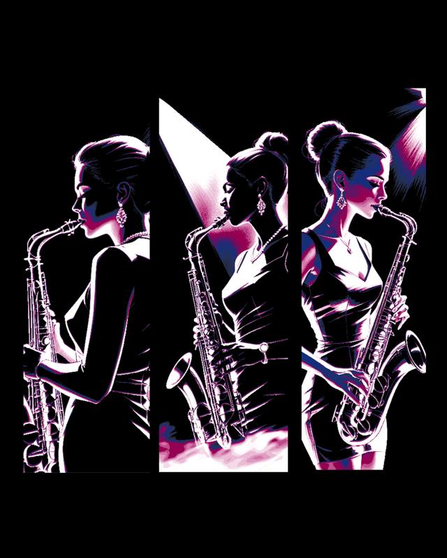 The music of the south - a smooth line from the lady saxophonist - Set of bookmarks