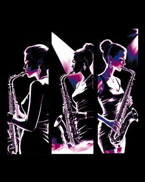 The music of the south - a smooth line from the lady saxophonist - Set of bookmarks
