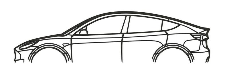 Tesla Model Y Silhouette Wall Art