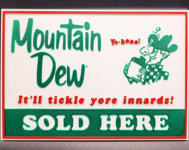 Vintage Mountain Dew Sign 3 Color
