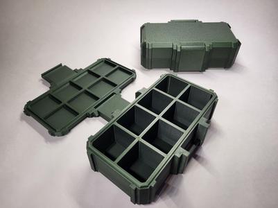 Mil Box Sectioned Rugged print in place container