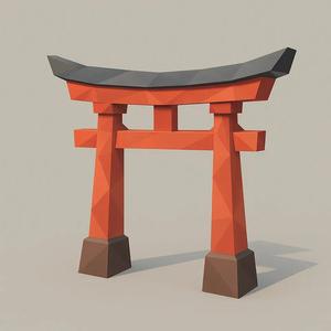 taorii japones low poly   