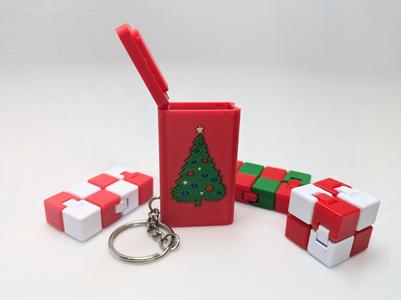 Christmas Tree Keychain Case and Fidget Cube