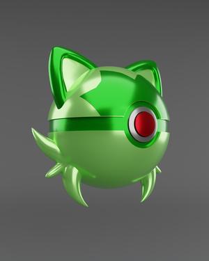 SprigBall Sprigatito Themed Pokeball - Fan Art