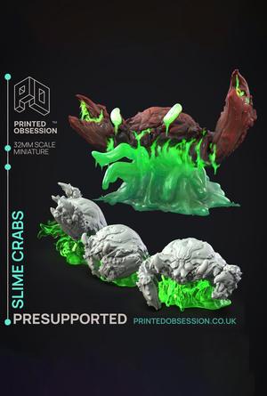 Slime Crab 1 - The Gelatinous Queen - PRESUPPORTED - Illustrated and Stats - 32mm scale			