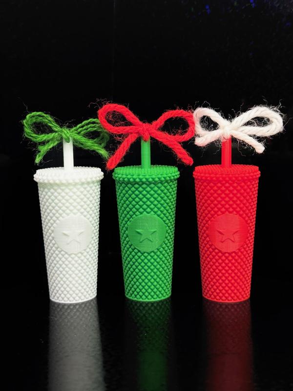 Studded Coffee Cup Mini Christmas Ornament (Starbucks Tumbler)
