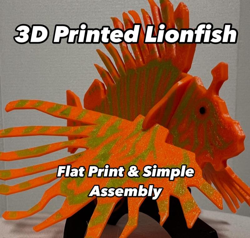 3D-Printed Lionfish – Flat Print & Simple Assembly