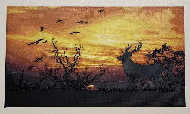 Wildlife Sunset Scene-1 (hueforge)