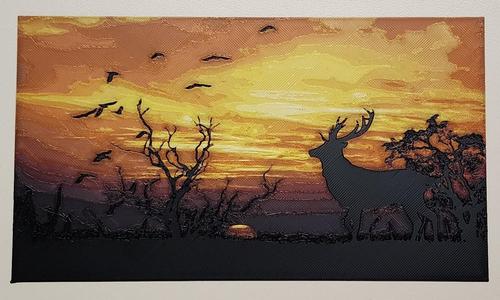 Wildlife Sunset Scene-1 (hueforge)