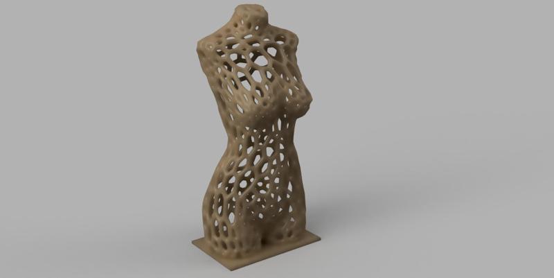 Woman torso body - voronoi  style 