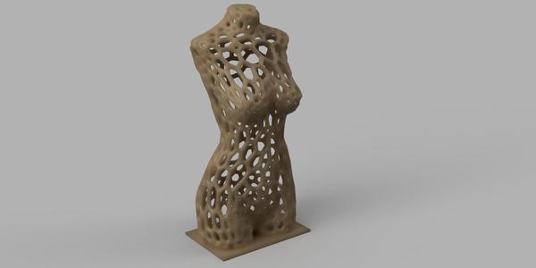 Woman torso body - voronoi  style 
