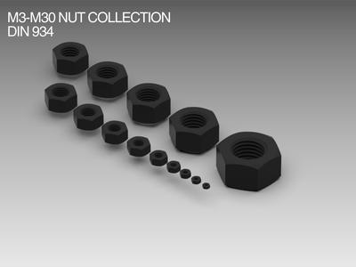M3-M30 Nut Collection DIN 934