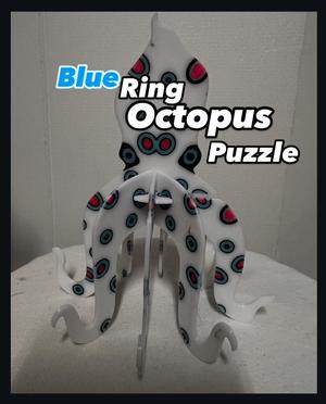 3D-Printed Blue Ring Octopus – Flat Print & Simple Assembly