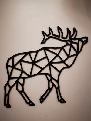 Moose Line Art Low Poly Origami Wall Decoration
