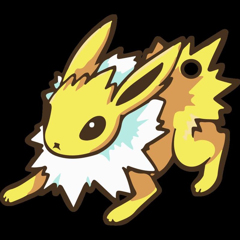 Jolteon Keychain, Pokemon Keychain, Eevee Charm, Pokemon Charm, 3D Printed Keychain