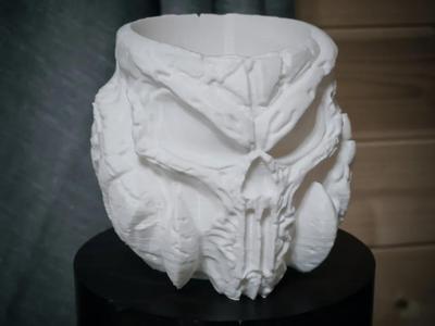 Demonic Skull Flowerpot, vase DOOM style for Halloween   