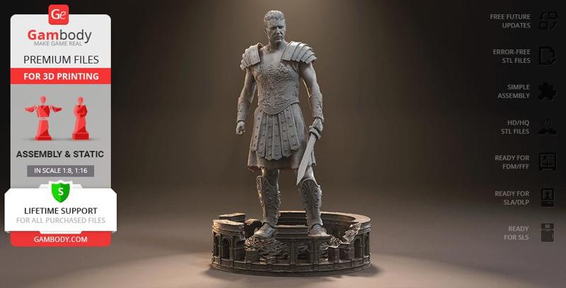Gladiator Maximus STL Files for 3D Printing | Assembly Model