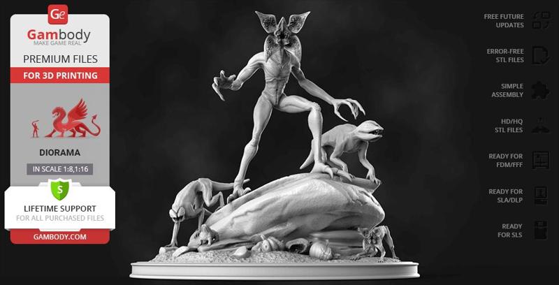 The Demogorgon 3D Printing Figurines in Diorama | Assembly