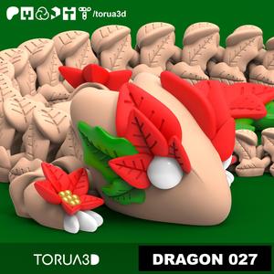 Articulated Dragon 027 - Christmas decoration - No supports - Print in place - STL