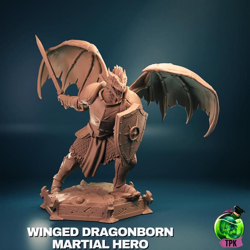 Winged Dragonborn Martial Hero