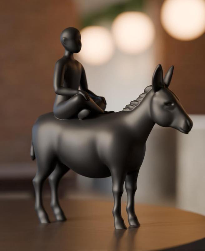 Silent Journey – Rider on a Donkey Figurine