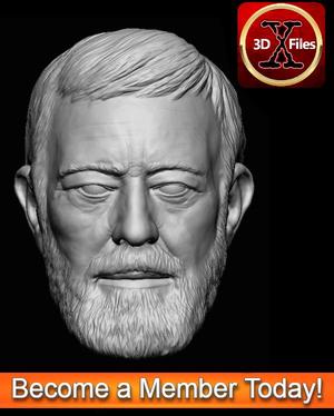 Obi Wan Alec Guinness Head Sculpt - Star Wars Action Figure Custom - 3D Print File STL