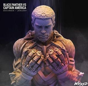Wicked Marvel Captain America - Black Panther Busts STLs