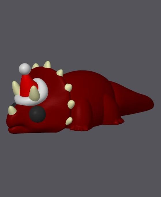 Christmas Triceratops - Mini Monster #7