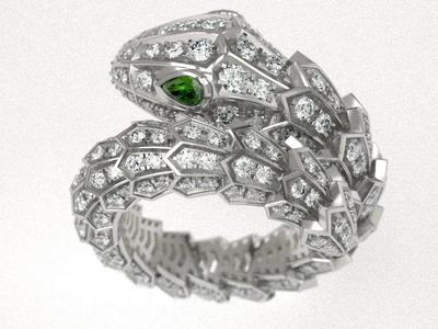 Serpenty snake ring -  flexed and riged versions