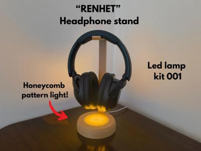 "RENHET" headphone stand with light, ledlampkit001