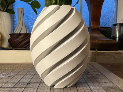 "Cloud Olive" Spiral Contemporary Vase